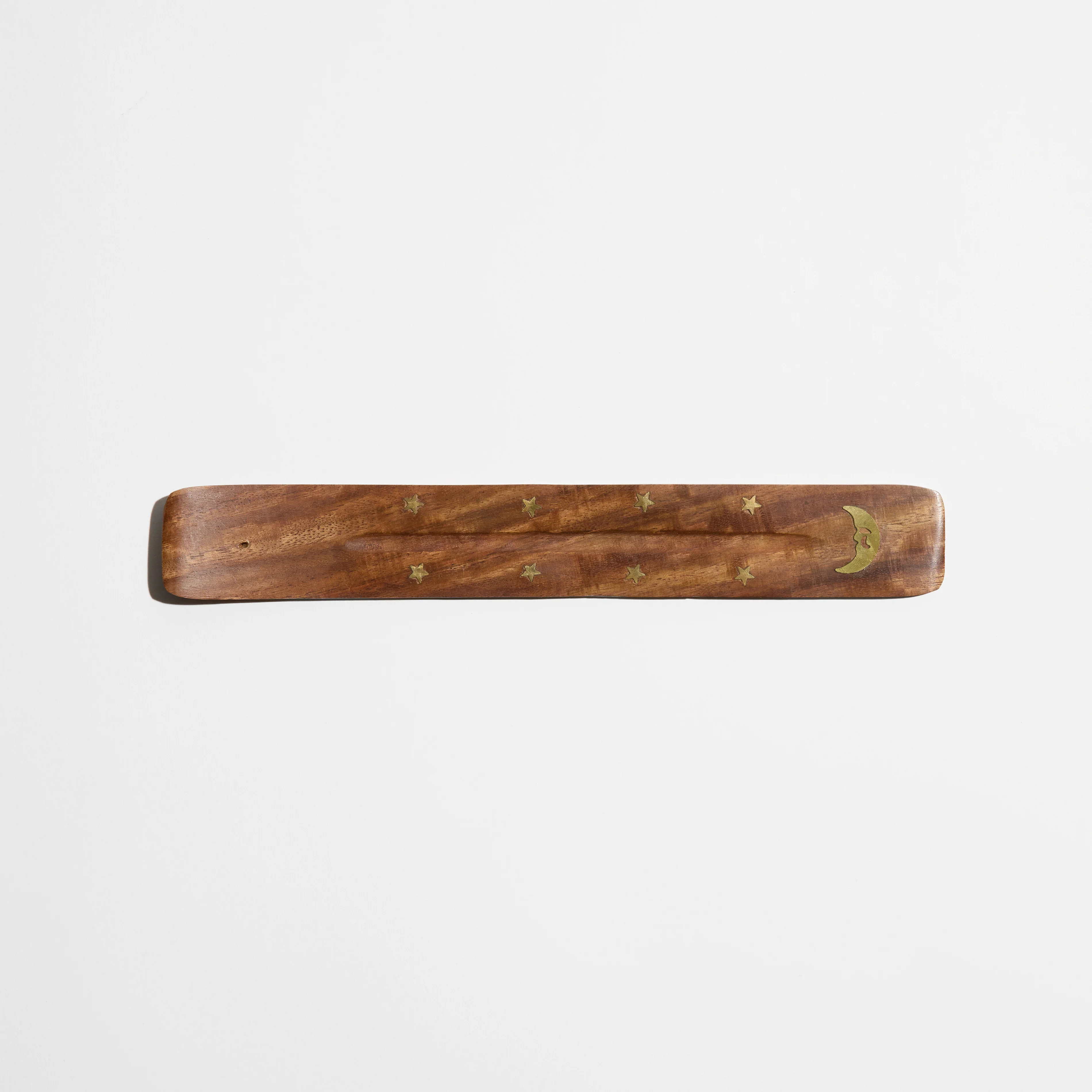 Brass Inlay Wood Incense Holder - Image 4